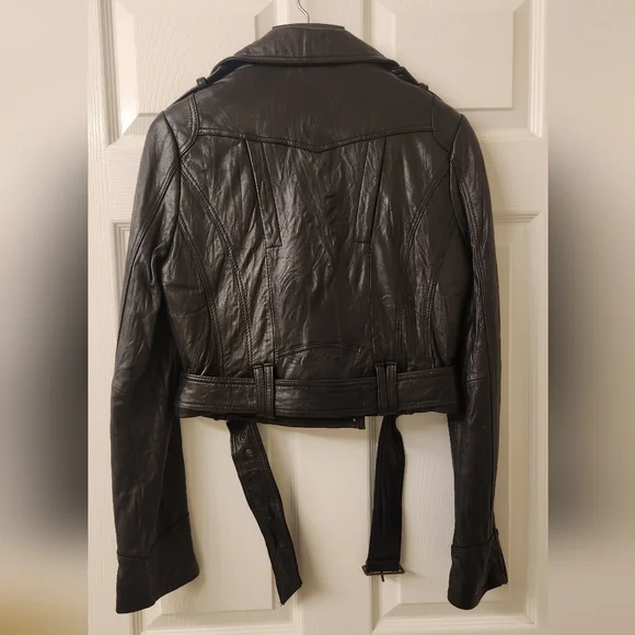 Bebe Women's Black Leather Jacket - Picture 2 of 10